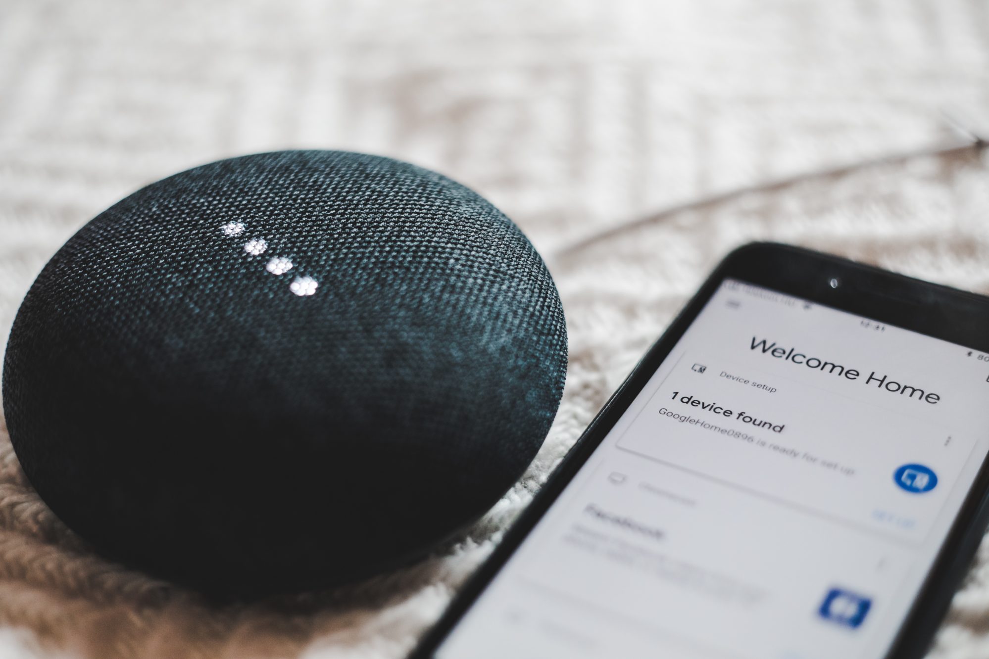 Smart home device with a smartphone Smart home device with a smartphone